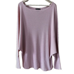 Streetwear Society Dolman Sleeves Long Sleeve Top Peach Pink Knit - Large